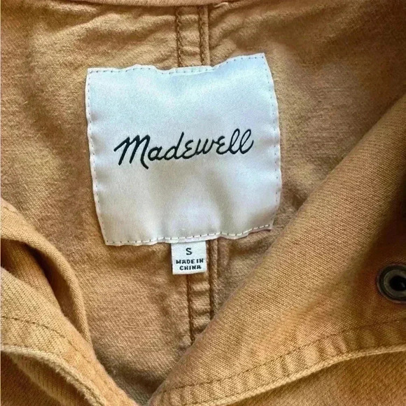 Madewell Southlake Military Jacket Lightweight Drapey Mustard Yellow Sz Small - Picture 4 of 6